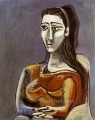 Woman Sitting in an Armchair Jacqueline 1962 cubist Pablo Picasso